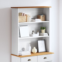 vidaXL Hutch "ASKIM" Vit 91x30x104 cm Solid Trä Furu