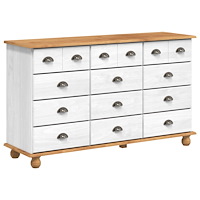 vidaXL Låda med lådor 'ASKIM'Vit 79x40x133.5 cm Massivt Trä Tall