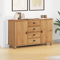 vidaXL Sideboard "ASKIM" 133,5x40x79 cm Massivt tallträ