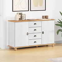vidaXL Skåp 'ASKIM'Vitt 133,5x40x79 cm Solid Trä Furu