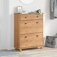 vidaXL Skoskåp "ASKIM" 85x35x108 cm Massivt trä Furu