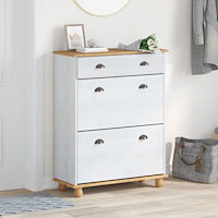 vidaXL Skåp för skor ASKIM Vit 85x35x108 cm Massivt tall