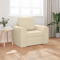 vidaXL Golvsoffa Säng 2-i-1 Grädde 98x71x83 cm Tyg