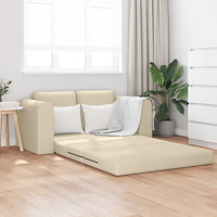 vidaXL Golvssoffa Säng 2-i-1 Grädde 148x71x83 cm Tyg