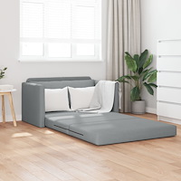 vidaXL golvsoffa säng 2-i-1 ljusgrå 124x71x78 cm tyg