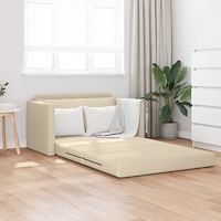 vidaXL Floor Sofa Bed 2-i-1 Grädde 124x71x78 cm Tyg