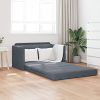 vidaXL Golvssoffa 2-i-1 Mörkgrå 124x204x61 cm Sammet