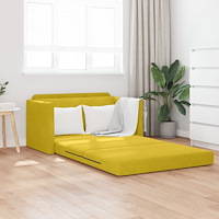 vidaXL Golvsoffa Bädd 2-i-1 Gul 124x204x61 cm Sammet