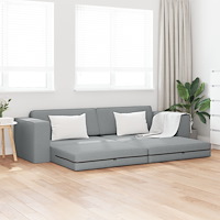 vidaXL Golvsängsoffa 2-i-1 Ljusgrå 245x150x60.5 cm Tyg