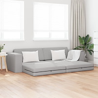vidaXL Golvsoffa 2-i-1 Cloud Grey 245x150x60.5 cm Tyg