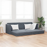 vidaXL Golvsoffa Säng 2-i-1 Mörkgrå 213x144x60 cm Sammet