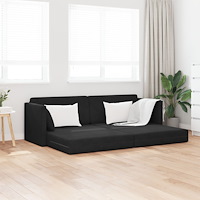 vidaXL Golvsoffasäng 2-i-1 Svart 213x144x60 cm Sammet