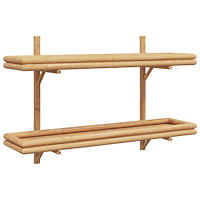 vidaXL Vägghylla 2-nivå 100x26x60 cm Bambu
