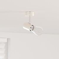 vidaXL takspottlampa 1-vägs justerbar i borstat nickel E27