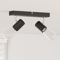 vidaXL takspotlight 2-vägs justerbar svart E27