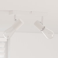 vidaXL takspotlight 2-vägs justerbar vit E27