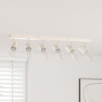 vidaXL takspotlight 6-vägs justerbar borstad nickel E27