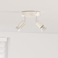 vidaXL Takspotlight 2 Vägs Justerbar Borstad Nickel GU10