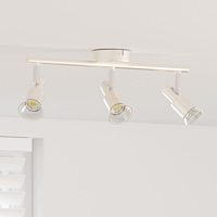 vidaXL Takspotlight 3-vägs justerbar borstad nickel GU10