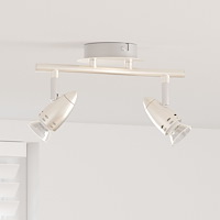 vidaXL Takspotlight 2-vägs justerbar matt nickel GU10