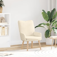 vidaXL Avkopplande Stol Cream Corduroy Tyg