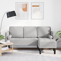 vidaXL 3-Sits L-formad Soffa Moln Grå 160 cm Tyg