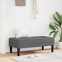 vidaXL Bänk Mörkgrå 113x57x39 cm Tyg