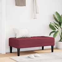vidaXL Bänk Vinröd 113x57x39 cm Tyg