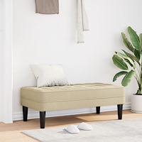 vidaXL Bänk Gräddvit 113x57x39 cm Tyg