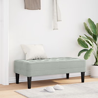 vidaXL Bänk Ljusgrå 113 cm Sammet