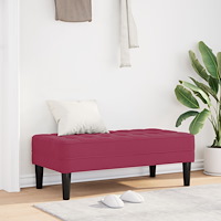 vidaXL Bänk Vinröd 113x57x39 cm Sammet