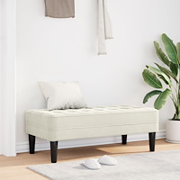 vidaXL Bänk Grädde 113 cm Sammet