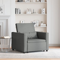 vidaXL Enkel Soffbed Reclining med hjul Mörkgrå 90 x 165 x 87 cm tyg