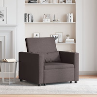 vidaXL Enkel Soffbed Reclining med hjul Mörkbrun 90 x 165 x 87 cm tyg