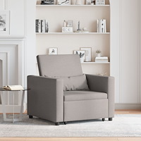 vidaXL 3-i-1 Enkel Soffa Säng Konverterbar Taupe Tyg