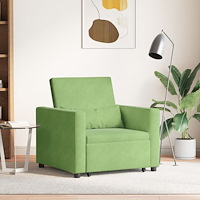 vidaXL Enkel Soffbed Reclining Ljusgrön 90 x 165 x 87 cm Sammet