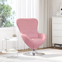 vidaXL Äggstol Rosa Sammet
