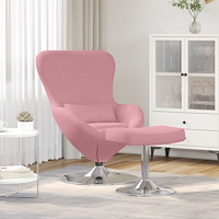 vidaXL Äggstol med Fotpall Rosa Sammet