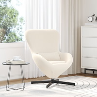 vidaXL Äggstol Creme Curly Ull-liknande Tyg