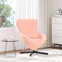 vidaXL Äggstol Rosa Lockigt Ull-liknande Tyg
