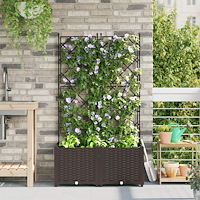 vidaXL Trädgårdsplanterare med Spaljé 2 st Brun 80x40x143 cm