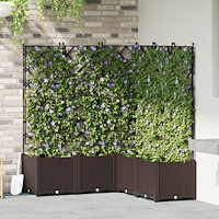 vidaXL Trädgårdsplanter med spaljé 5 st Brun 120x120x143 cm