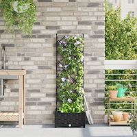 vidaXL Trädgårdsplanterare med Trellis Svart 40x40x125.5 cm