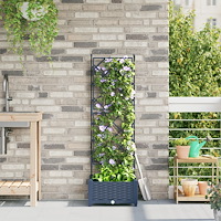 vidaXL Trädgårdsplanterare med Trellis Grå 40x40x125,5 cm