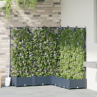 vidaXL Trädgårdskruk med trellis 5 st Grå 120x120x125.5 cm