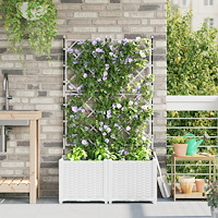 vidaXL Trädgårdsplanterare med Spaljé 2 st Vit 80x40x143 cm