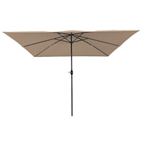 vidaXL Fyrkantigt Trädgårdsparaply 295x245 cm Taupe