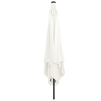 vidaXL Fyrkantigt Trädgårdsparasol med LED-lampor 295x245 cm Sandvit