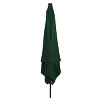 vidaXL Fyrkantig Trädgårdsparasol med LED-lampor 295x245 cm Grön