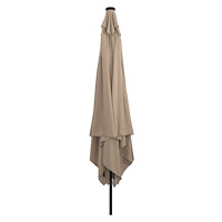 vidaXL Fyrkantigt Trädgårdsparasol med LED-lampor 295x245 cm Taupe